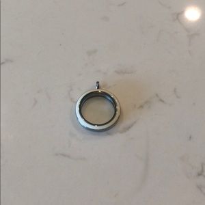 White and silver screw top origami owl locket